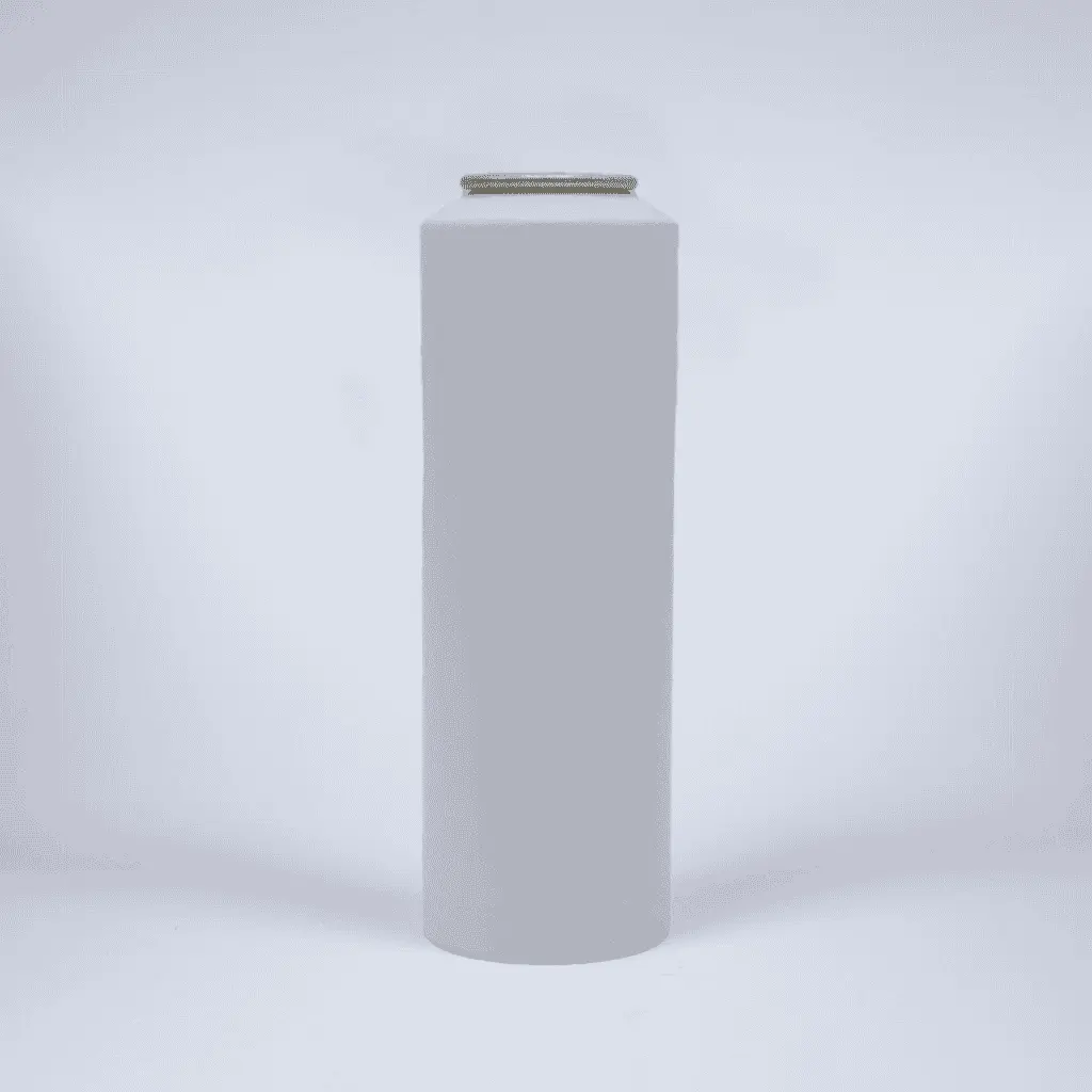 Flat aluminum aerosol can, 45x150mm, White base